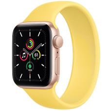 ساعت هوشمند اپل واچ SE مدل 44 میلی متری با بند ورزشی زرد و بدنه آلومینیومی طلایی